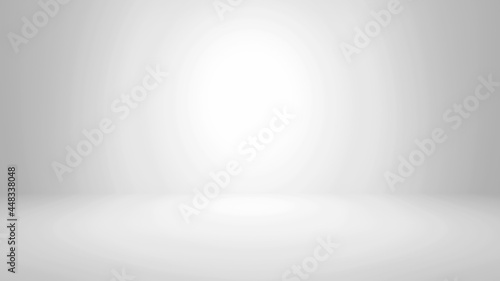 Abstract pastel gray color and gradient white light background in studio table backdrops display product design. Blank empty space room for showing. Blur 3D render podium stage grey texture pattern.