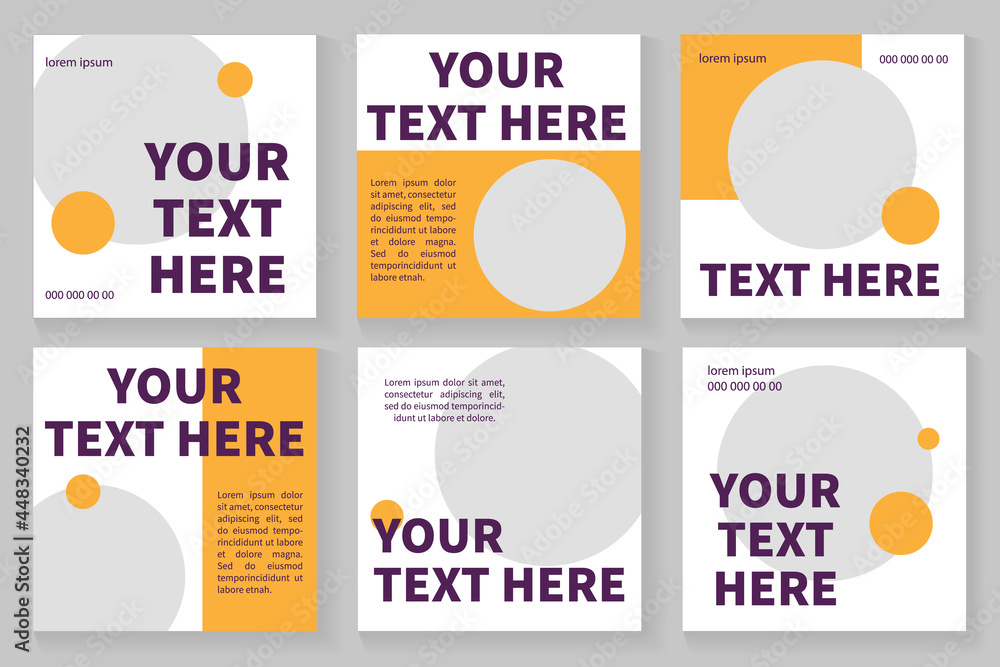 Brochure square template for education, summer camp. Empty space for products. Vector layouts for magazines, annual reports, advertising posters
