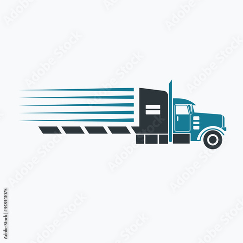 icon for trucking and logistics service, vector art.