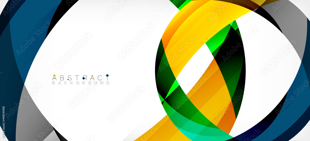 Color circle shapes, minimal geometric background. Trendy dynamic composition. Vector Illustration For Wallpaper, Banner, Background, Landing Page Color circle shapes, minimal geometric background. Trendy dynamic composition. Vector Illustration For Wallpaper, Banner, Background, Landing Page