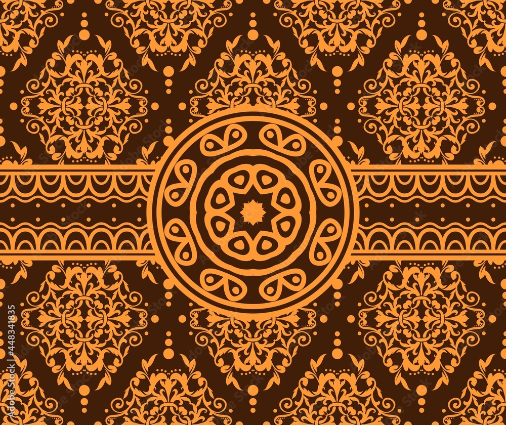 Seamless ornament pattern with mandala art