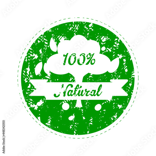 Label for natural product food, rubber stamp