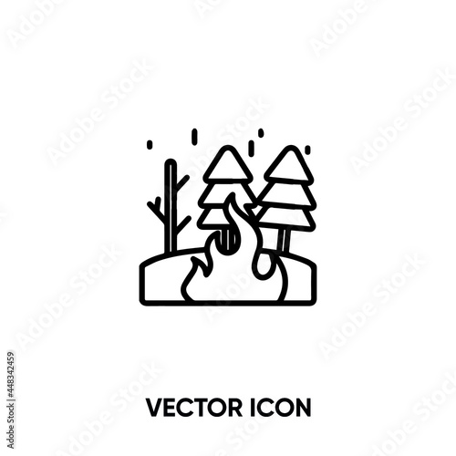 Forest fire vector icon . Modern, simple flat vector illustration for website or mobile app.Fire symbol, logo illustration. Pixel perfect vector graphics	