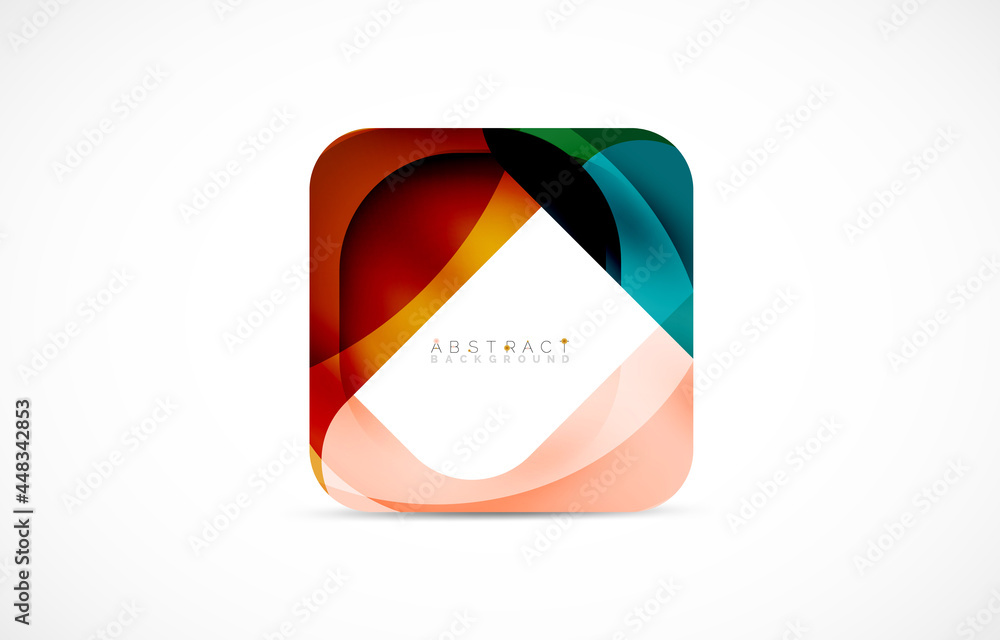 Minimal background. Abstract square shape with round corners created with wavy forms. Vector Illustration For Wallpaper, Banner, Background, Landing Page Minimal background. Abstract square shape with round corners created with wavy forms. Vector Illustration For Wallpaper, Banner, Background, Landing Page