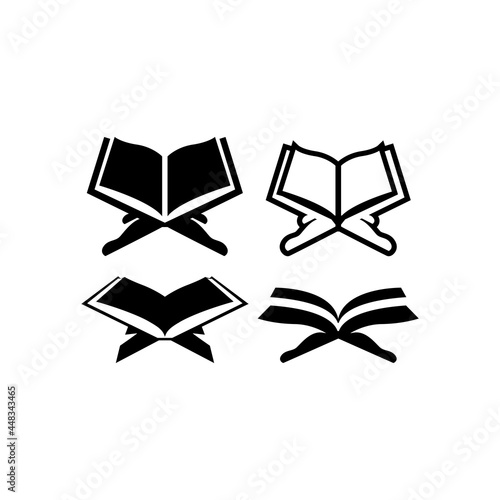Holy book quran icon design set bundle template isolated
