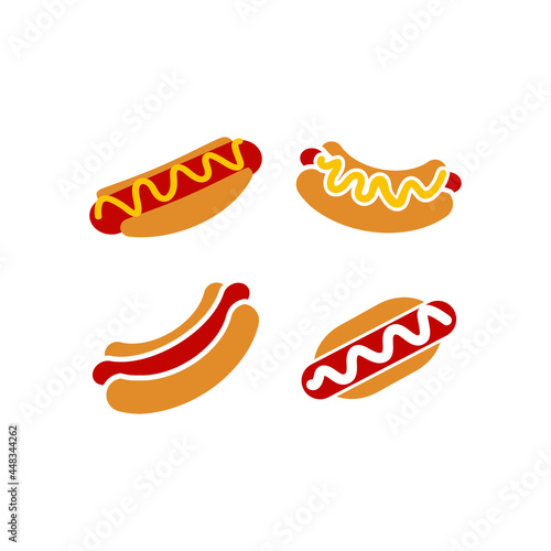 Hotdog icon design set bundle template isolated