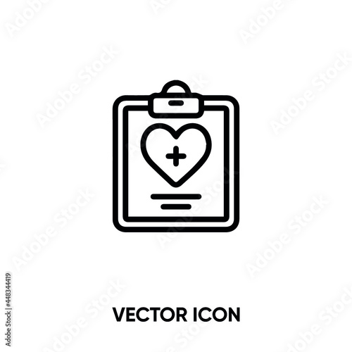 Medical report vector icon . Modern, simple flat vector illustration for website or mobile app. Medical form and record symbol, logo illustration. Pixel perfect vector graphics 