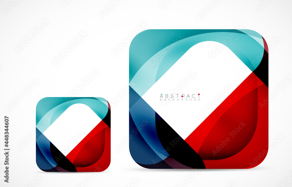 Minimal background. Abstract square shape with round corners created with wavy forms. Vector Illustration For Wallpaper, Banner, Background, Landing Page Minimal background. Abstract square shape with round corners created with wavy forms. Vector Illustration For Wallpaper, Banner, Background, Landing Page
