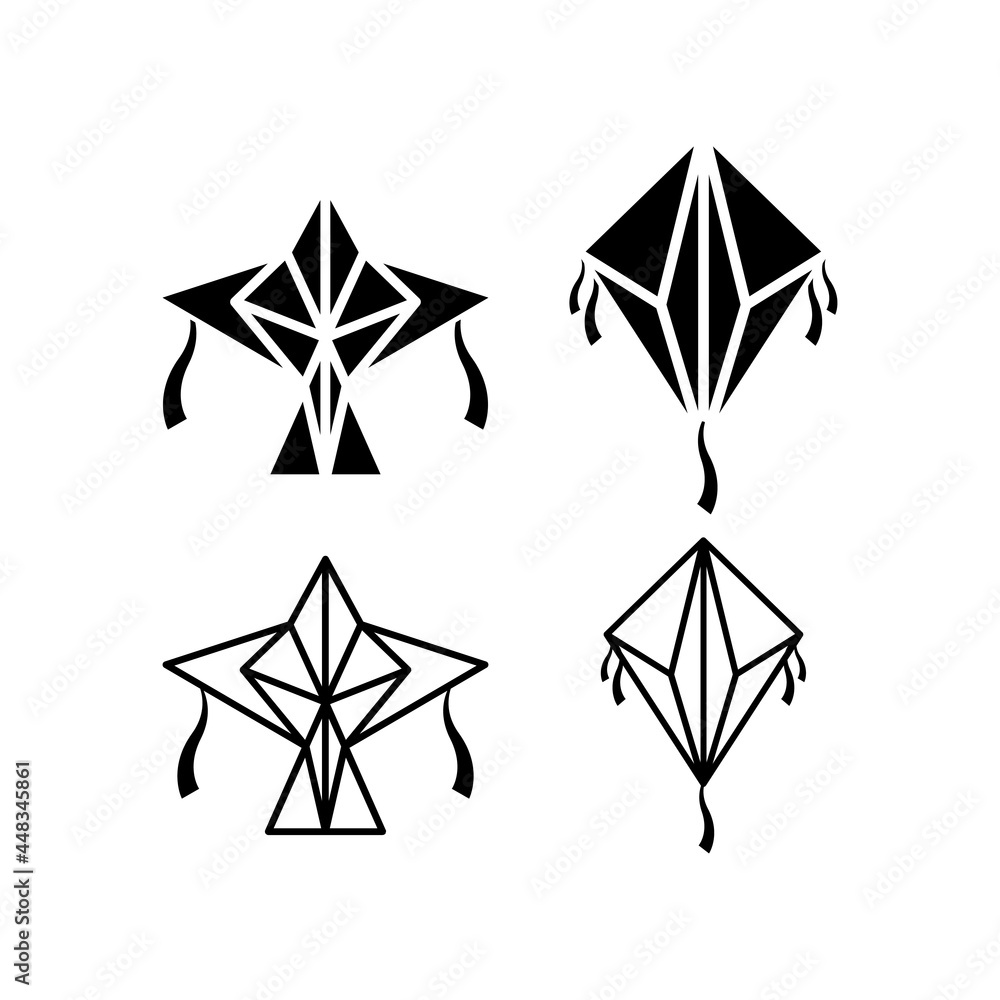 Kite icon design set bundle template isolated Kite icon design set bundle template isolated