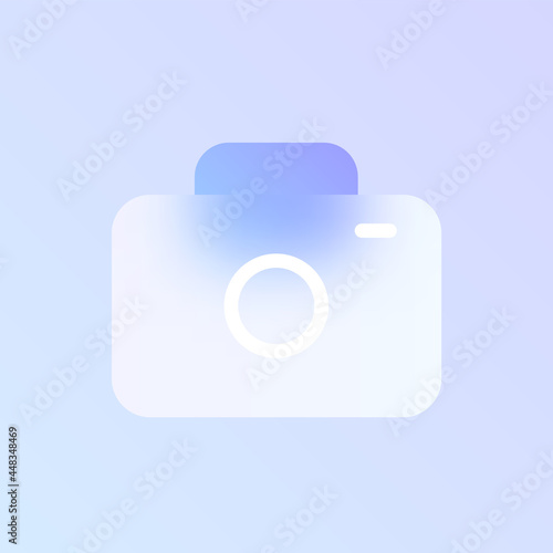 camera glass morphism trendy style icon. photo camera transparent glass vector icon with blur and purple gradient. for web and ui design, mobile apps and promo business polygraphy