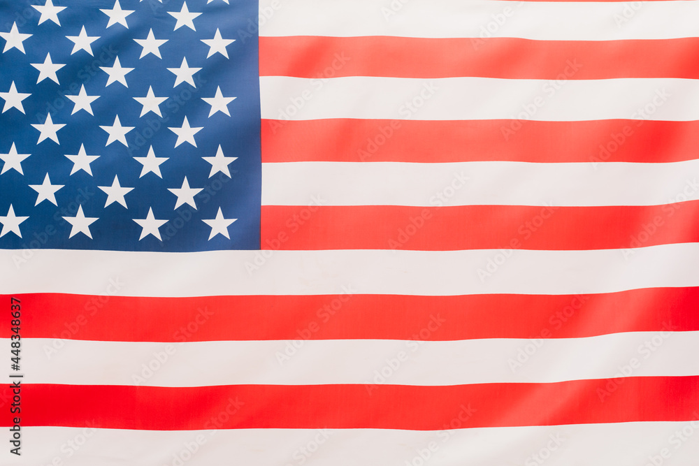 The United States flag flutters in the wind. The United States flag flutters in the wind.