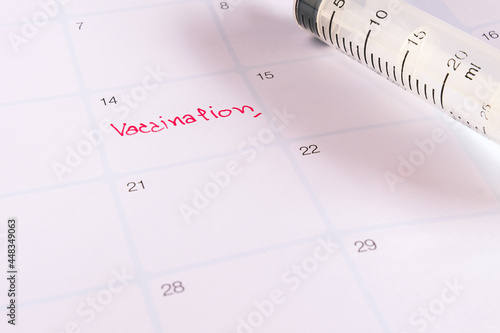 Appointment to vaccination on calendar to reminder.