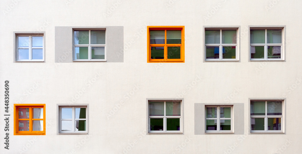 Multicolored windows of the house
