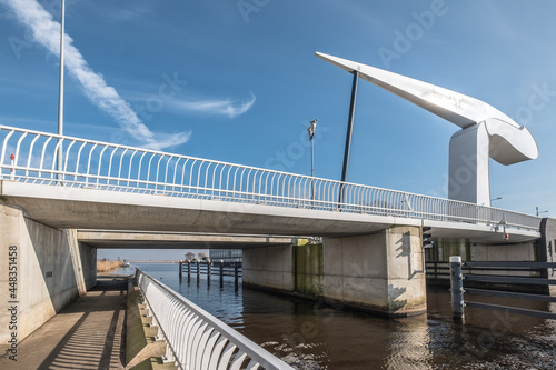 The bridge over the Vollenhover Canal near Vollenhove  Overijssel Province  The Netherlands