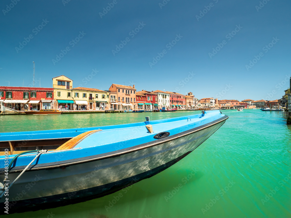 Murano Venice City Shape with the water canal and the colored house facades