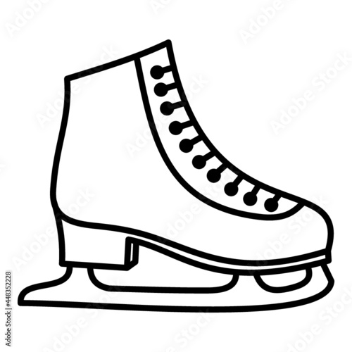 ice skates shoes outline illustration