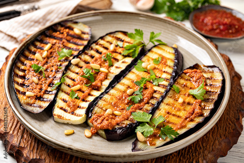 Grilled eggplant and sauce