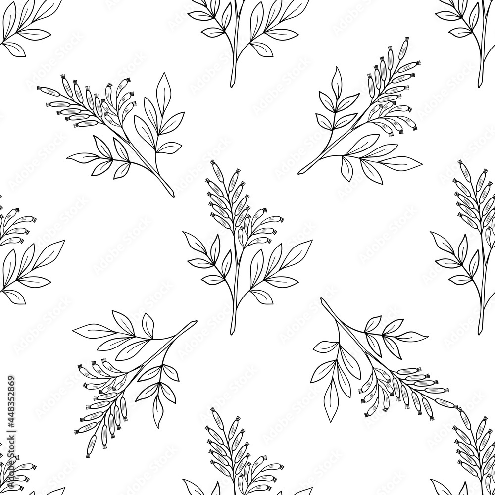 Fototapeta premium bitter wood, seamless b-w dd ww herb