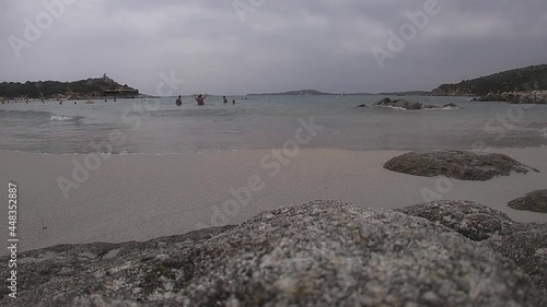 People bathing in the sea in timelapse