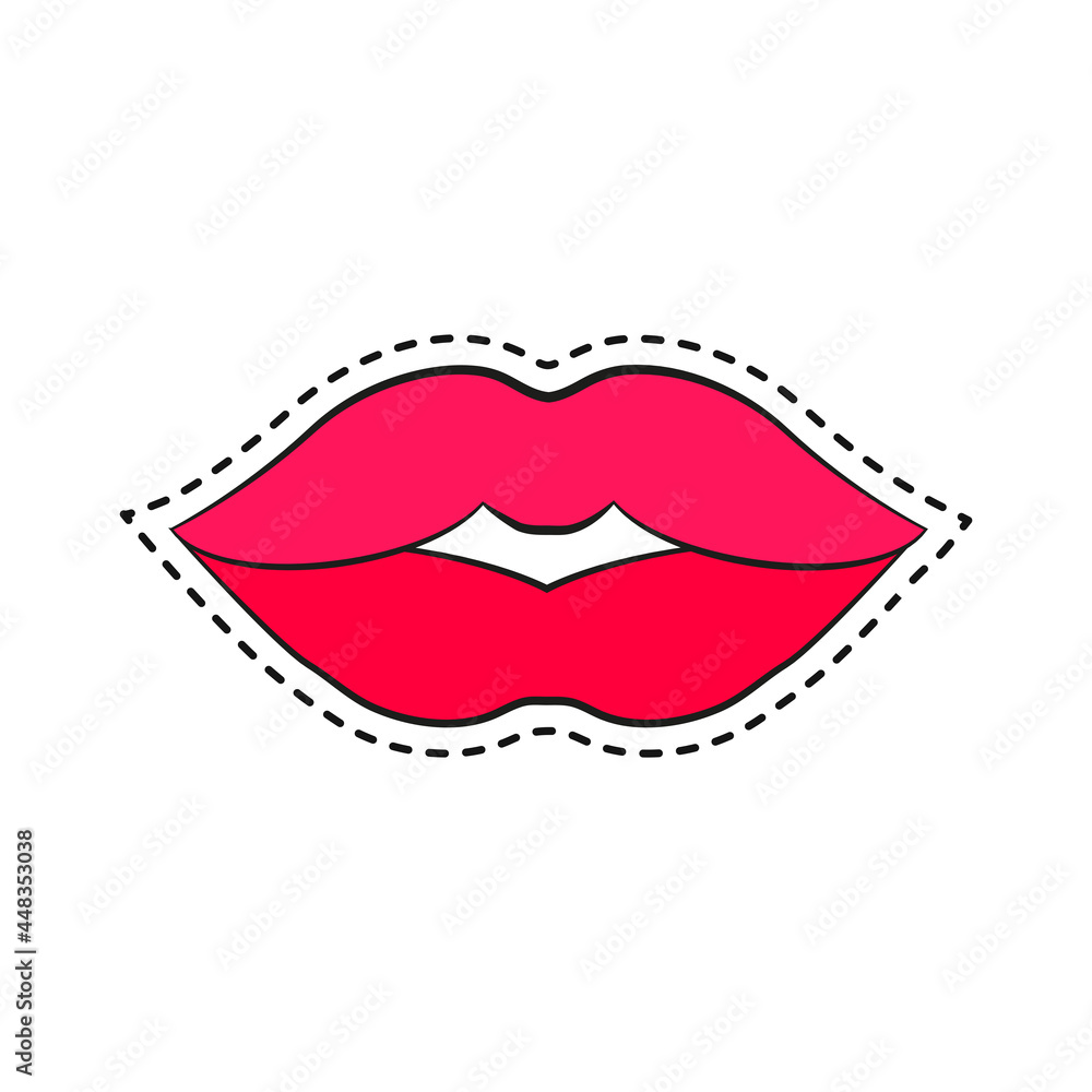 Woman's lip gestures patches ww dd isol Woman's lip gestures patches ww dd isol