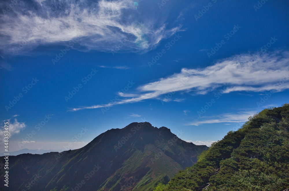 Fototapeta premium Mt.Yatsugatake trekking in mid summer, 真夏の八ヶ岳縦走登山