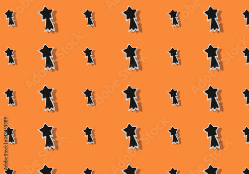 pattern  orange background and stars decor for home