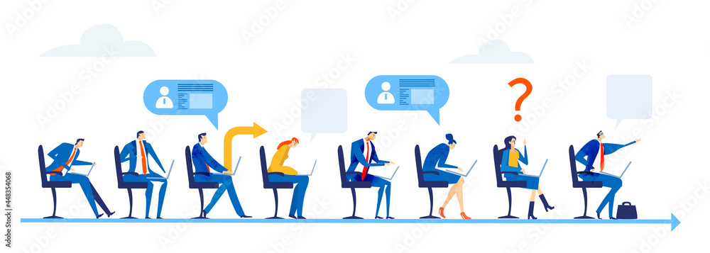 Fototapeta premium Business people working with laptops, team, group of people working together.