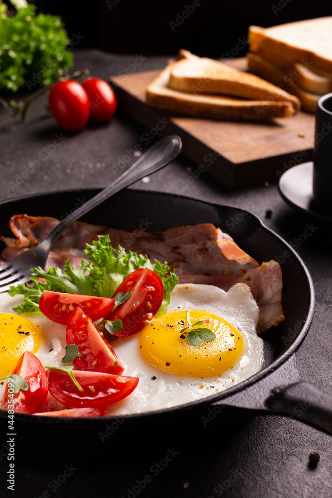American breakfast with eggs and bacon American breakfast with eggs and bacon
