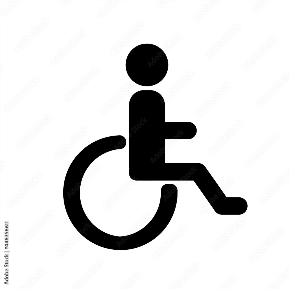 Vector disabled person icon in wheelchair Vector disabled person icon in wheelchair