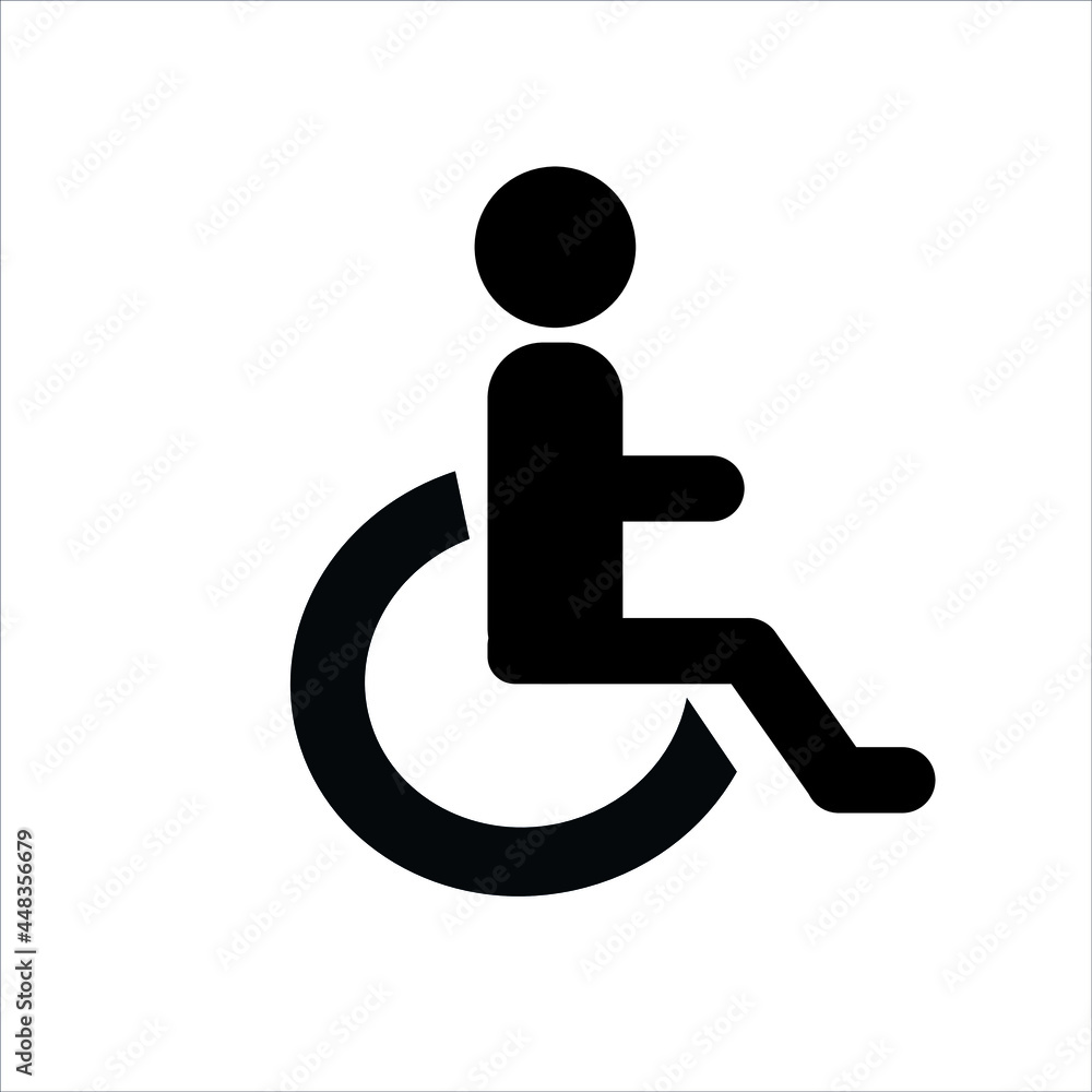 Vector disabled person icon in wheelchair Vector disabled person icon in wheelchair