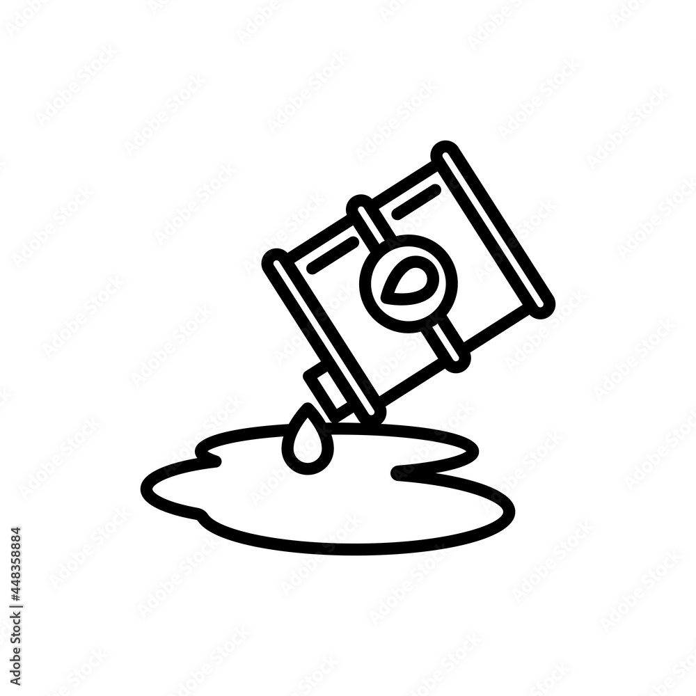Oil spill thin line icon. Toxic disaster, ecological catastrophe. Vector illustration Oil spill thin line icon. Toxic disaster, ecological catastrophe. Vector illustration