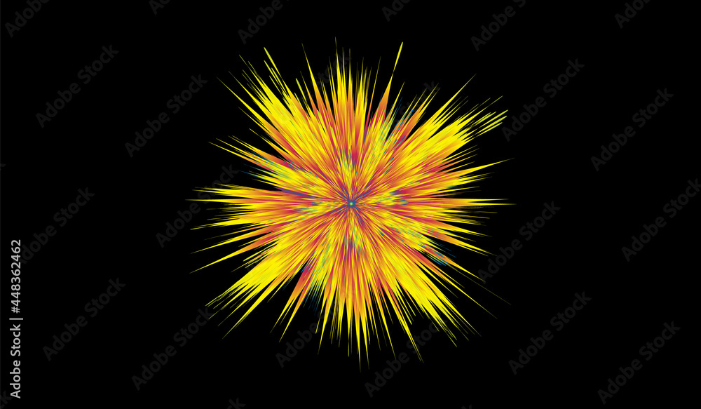 Fototapeta premium Colorfull light explodes on a black background