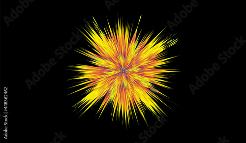 Colorfull light explodes on a black background