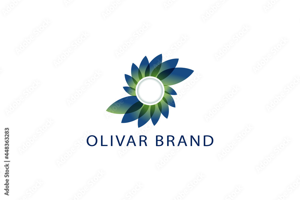 Letter O green color leaf 3d creative organic eco friendly business logo     