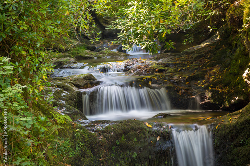 Long exposure shot of the Geroldsau waterfall, roadtrip within the German black forest.