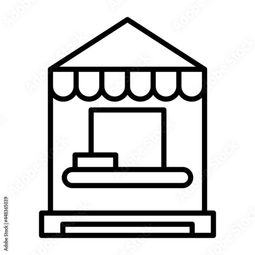 Ticket Box Vector Line Icon Design