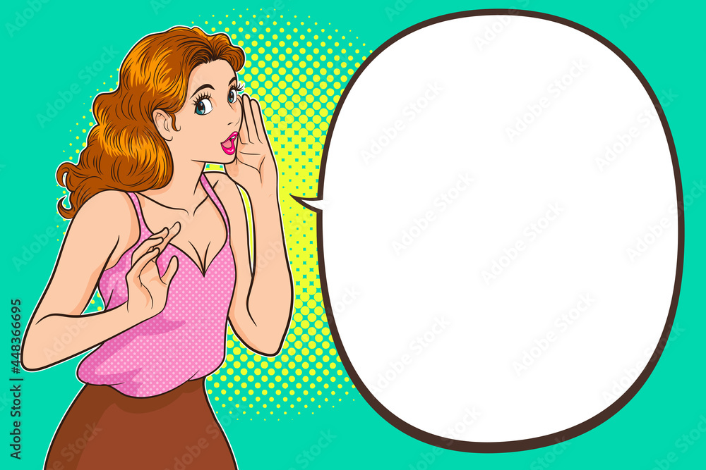 gossiping woman whispering secrets with speech bubble gossiping woman whispering secrets with speech bubble
