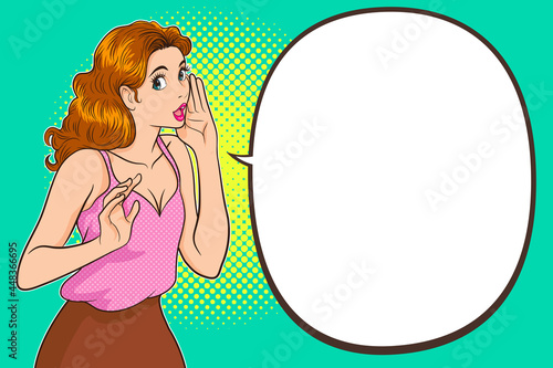 gossiping woman whispering secrets with speech bubble