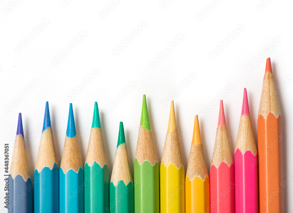 Color pencils isolated on white background. Color pencils isolated on white background.