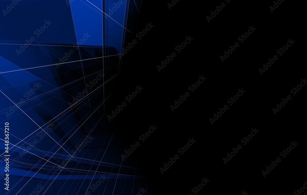 Naklejka premium abstract architecture drawing 3d illustration