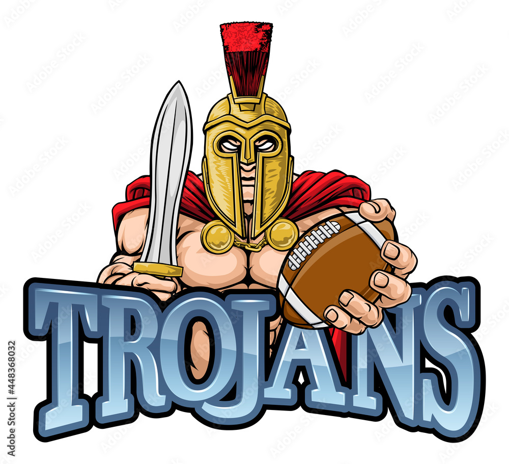Trojan Spartan American Football Sports Mascot Trojan Spartan American Football Sports Mascot
