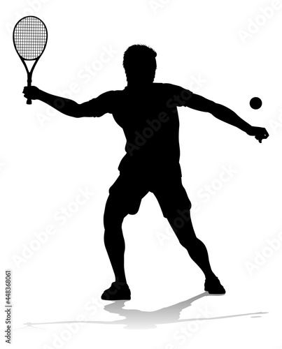 Tennis Silhouette Sport Player Man