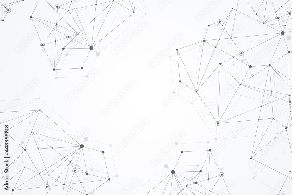 Geometric connected background lines and dots. Simple technology abstract graphic background design, illustration. Geometric connected background lines and dots. Simple technology abstract graphic background design, illustration.