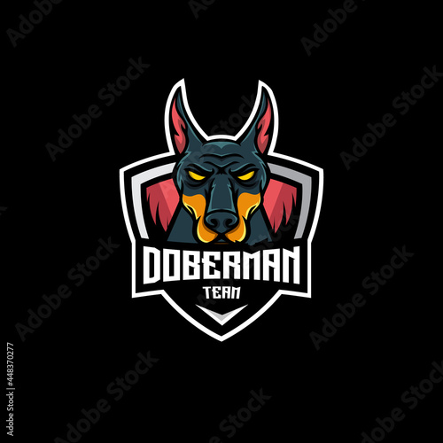 Doberman mascot esport logo