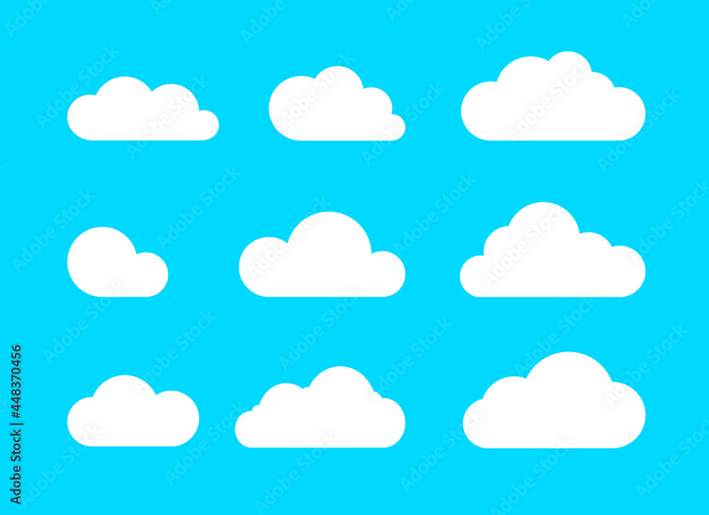 Cloud. White cloud on blue background. Vector illustration