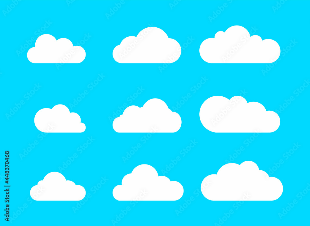 Cloud. White cloud on blue background. Vector illustration