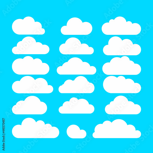 Cloud. White cloud on blue background. Vector illustration