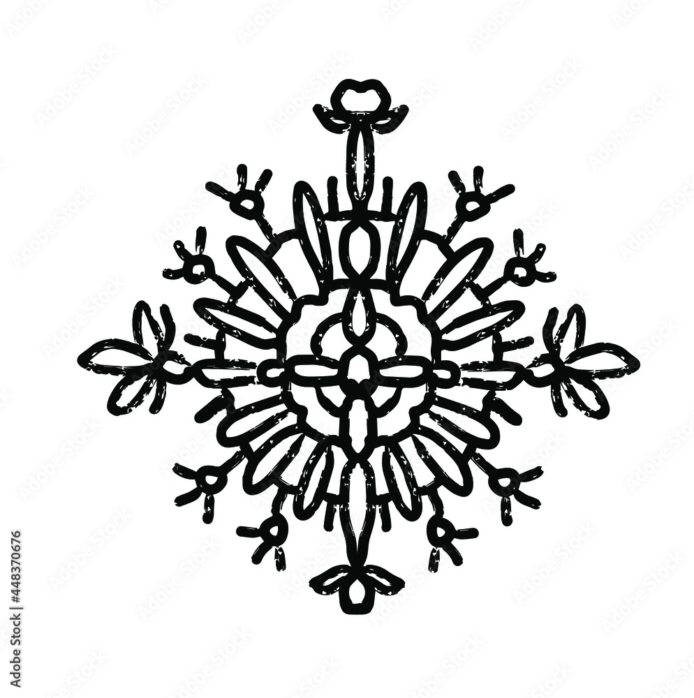 Snowflake doodle icon, vector illustration.Doodle line snow icons, hand drawn silhouette. Design element for christmas banner, cards. Xmas ornament. For cards, posters, stickers printed matter Snowflake doodle icon, vector illustration.Doodle line snow icons, hand drawn silhouette. Design element for christmas banner, cards. Xmas ornament. For cards, posters, stickers printed matter