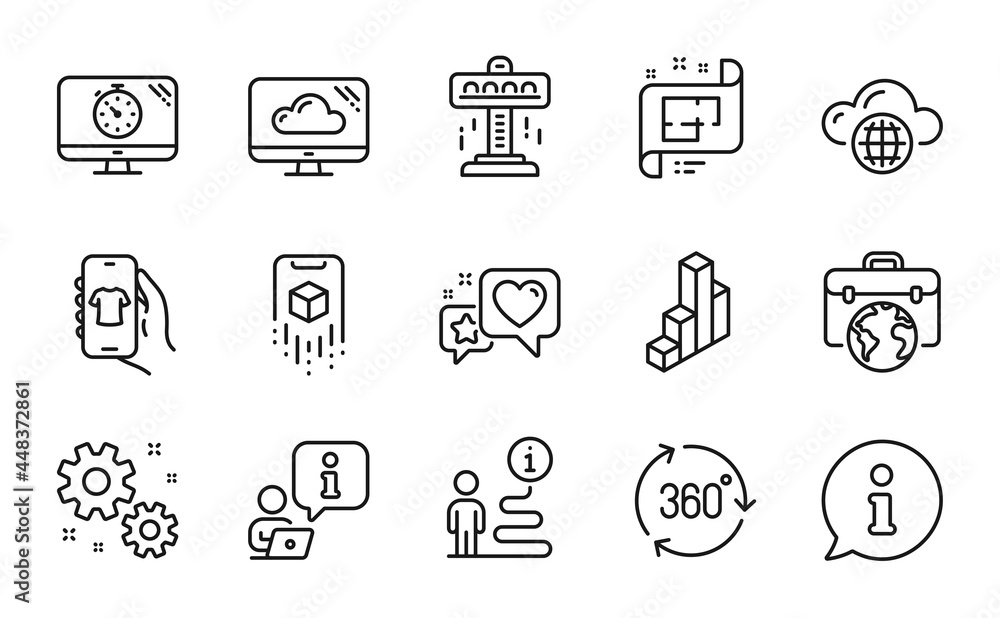 Technology icons set. Included icon as Shop app, Architectural plan, Augmented reality signs. 3d chart, Cloud storage, Heart symbols. 360 degree, Work, Attraction. Cloud computing. Vector Technology icons set. Included icon as Shop app, Architectural plan, Augmented reality signs. 3d chart, Cloud storage, Heart symbols. 360 degree, Work, Attraction. Cloud computing. Vector