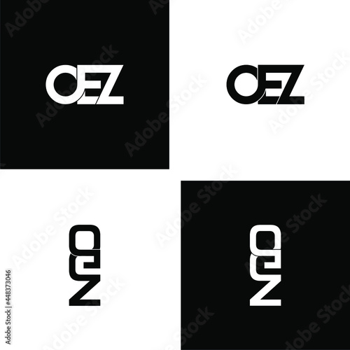 oez initial letter monogram logo design
